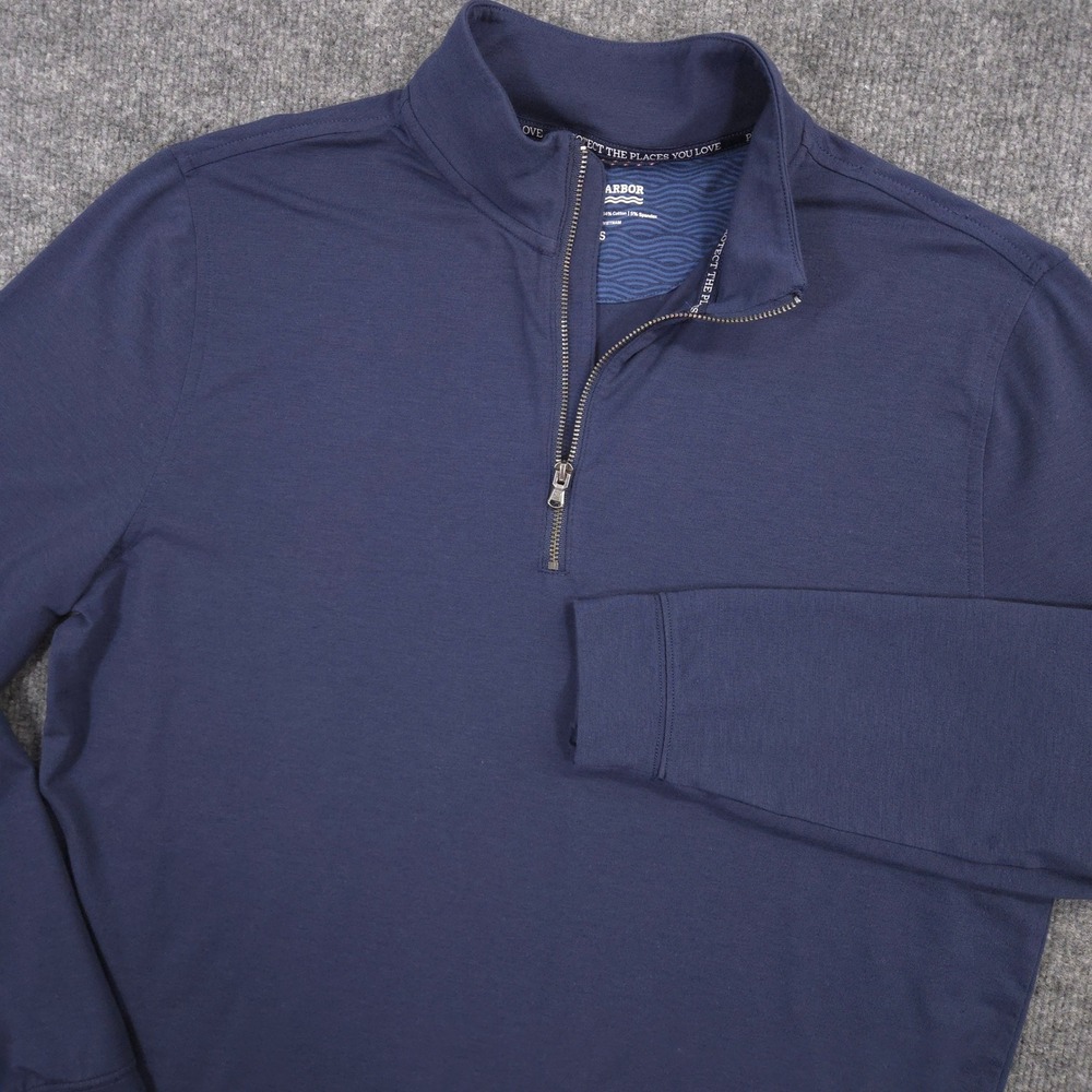 Fair Harbor Compass Performance 1/4 Zip Mens Size Small Navy Performance Preppy